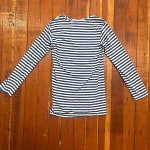 Classic Blue and White Striped Long Sleeve Top